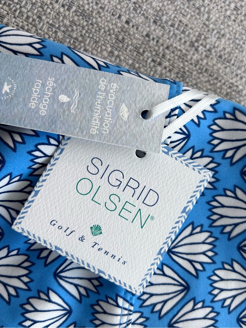 Sigrid Olsen Navy Blue Printed Mini Skort w Pockets NWT. Size M - Picture 8 of 10